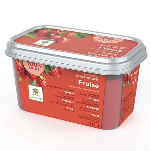 冷凍ラビフリュイ ピューレ(フレーズ)砂糖不使用 / 1kg