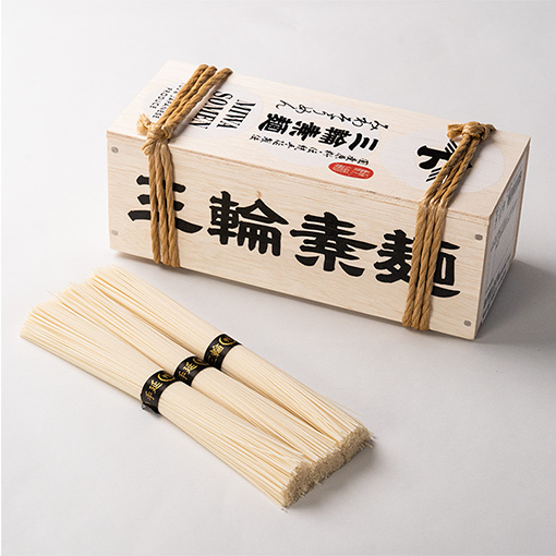 国産原料 三輪そうめん極細(木箱) / 600g(50g×12束)