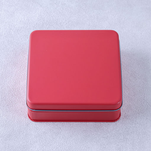 Candy缶　スクエア　ストロベリーレッド